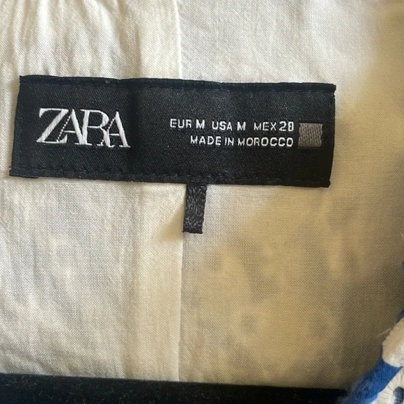 Zara Blue and White Pleated Smocked Sundress - Picture 6 of 8